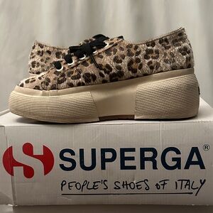 Superga Leopard Print Platform Sneakers